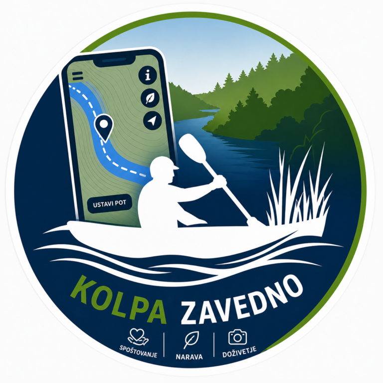 Silhueta čolnarja na ozadju Kolpe